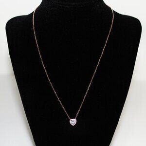 Pandora Sparkling Heart Collier Necklace in Rose Gold Women's Heart Necklace